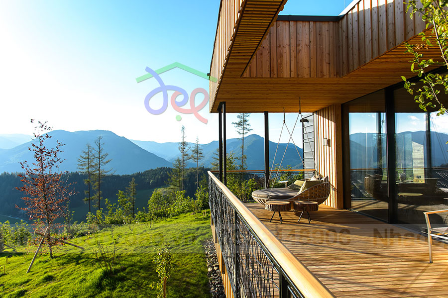 Thiết kế nhà nghỉ sang trọng bằng gỗ trên núi tại Áo