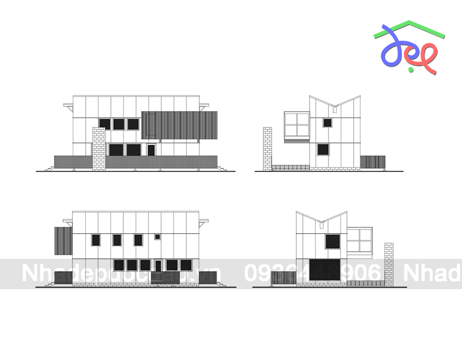 Thiết kế nhà nghỉ gia đình với mái hình chữ V