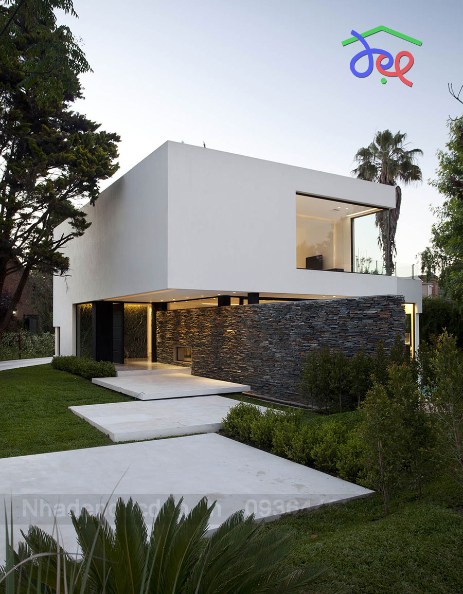 Thiết kế biệt thự màu trắng độc đáo tại Argentina