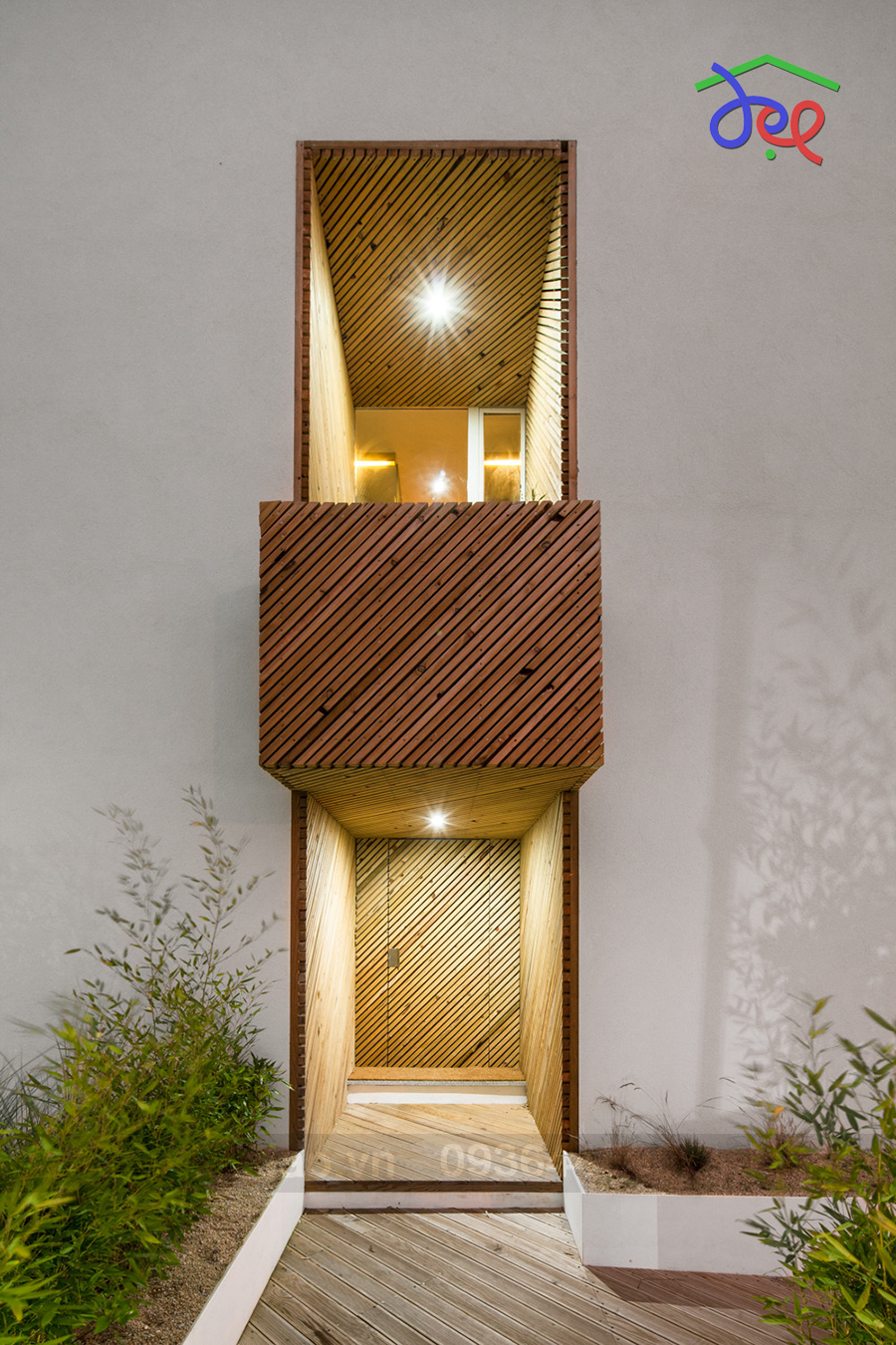 Thiết kế nhà phố 2 tầng bằng gỗ ở Bồ Đào Nha